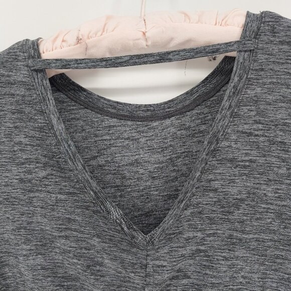 Kyodan Heather Gray Moss Jersey Short Sleeve Top Ruching - Picture 6 of 9